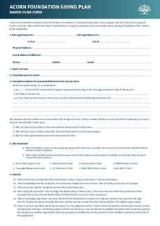 Giving Plan - Named Fund Form 